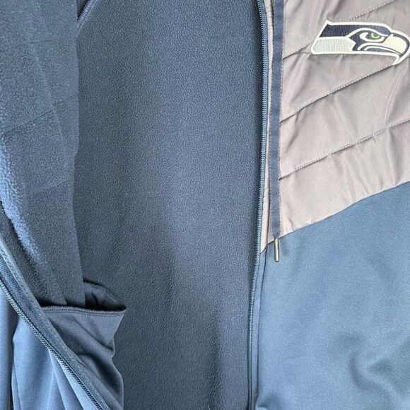 NFL Team Apparel Womens XL Seattle Seahawks Puffer Jacket Blue Green Zip Front - Picture 6 of 9